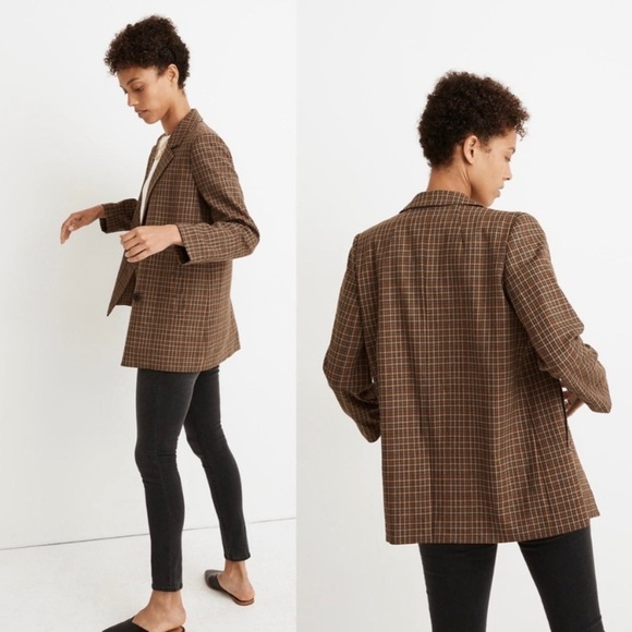 Madewell Caldwell Double-Breasted Blazer in‎ Mandell Plaid - Picture 11 of 12